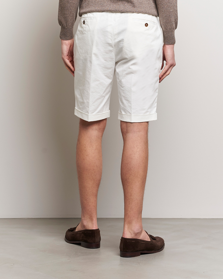 Hombres | Pantalones cortos | Briglia 1949 | Pleated Cotton Shorts White