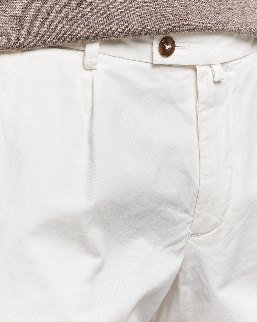 Hombres | Pantalones cortos | Briglia 1949 | Pleated Cotton Shorts White