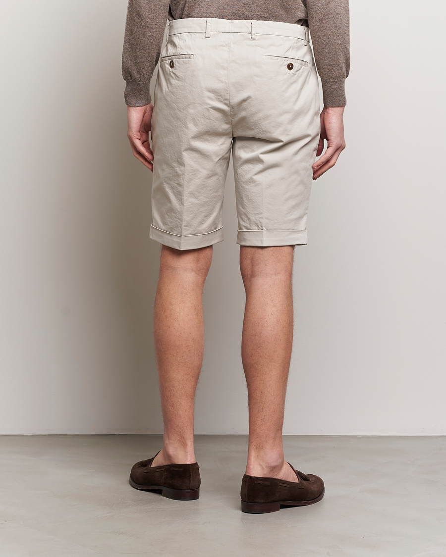 Hombres | Pantalones cortos | Briglia 1949 | Pleated Cotton Shorts Beige