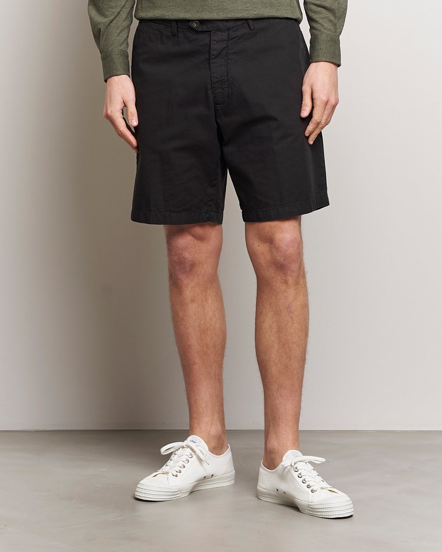 Hombres | Pantalones cortos chinos | Briglia 1949 | Easy Fit Cotton Shorts Black
