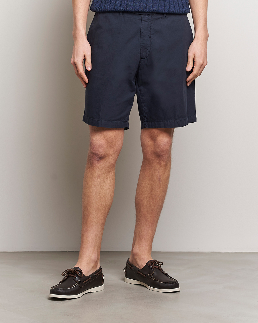 Hombres | Pantalones cortos chinos | Briglia 1949 | Easy Fit Cotton Shorts Navy