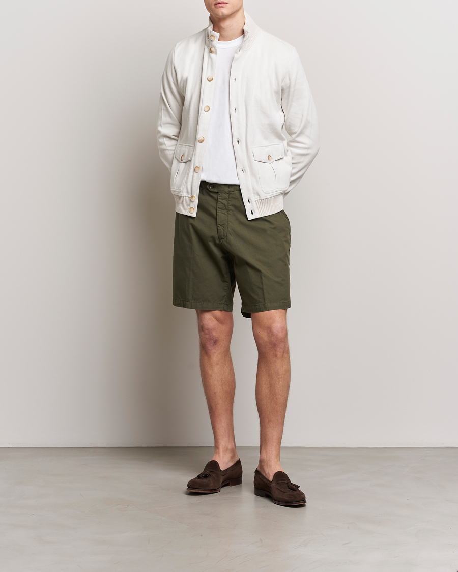 Hombres | Pantalones cortos | Briglia 1949 | Easy Fit Cotton Shorts Olive