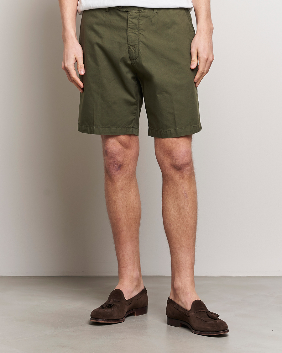 Hombres | Pantalones cortos chinos | Briglia 1949 | Easy Fit Cotton Shorts Olive