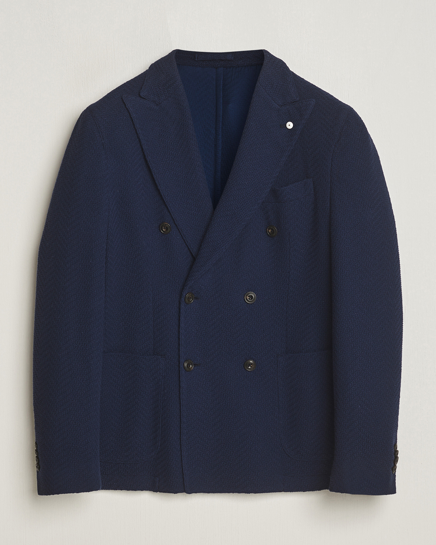 Hombres | Blazers | L.B.M. 1911 | Double Breasted Jersey Punto Blazer Navy