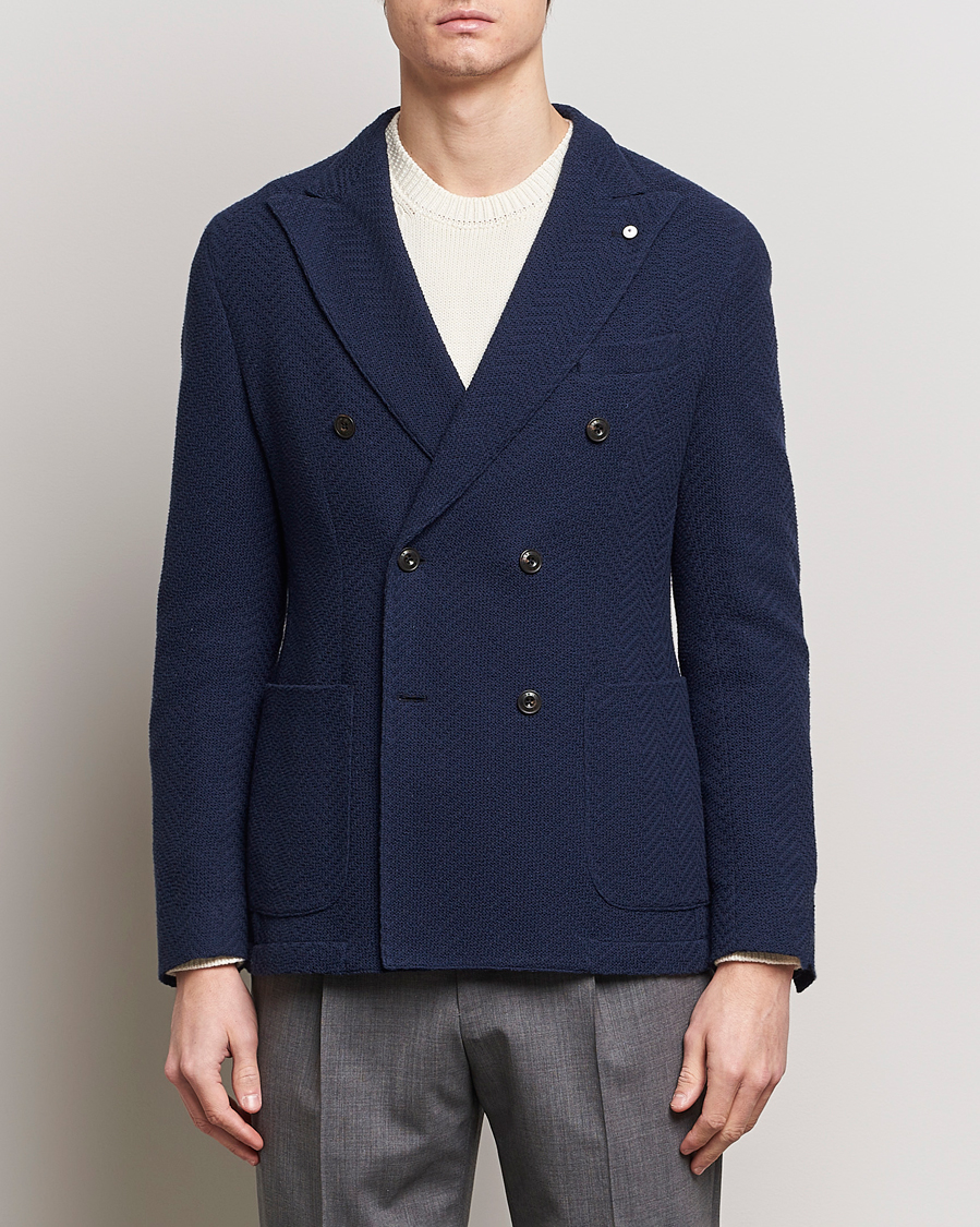 Hombres | Ropa | L.B.M. 1911 | Double Breasted Jersey Punto Blazer Navy