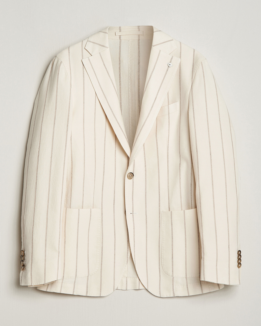 Hombres | Blazers | L.B.M. 1911 | Striped Cotton Blazer Beige