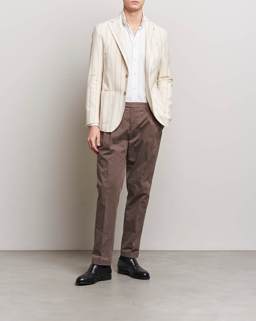 Hombres | Blazers | L.B.M. 1911 | Striped Cotton Blazer Beige
