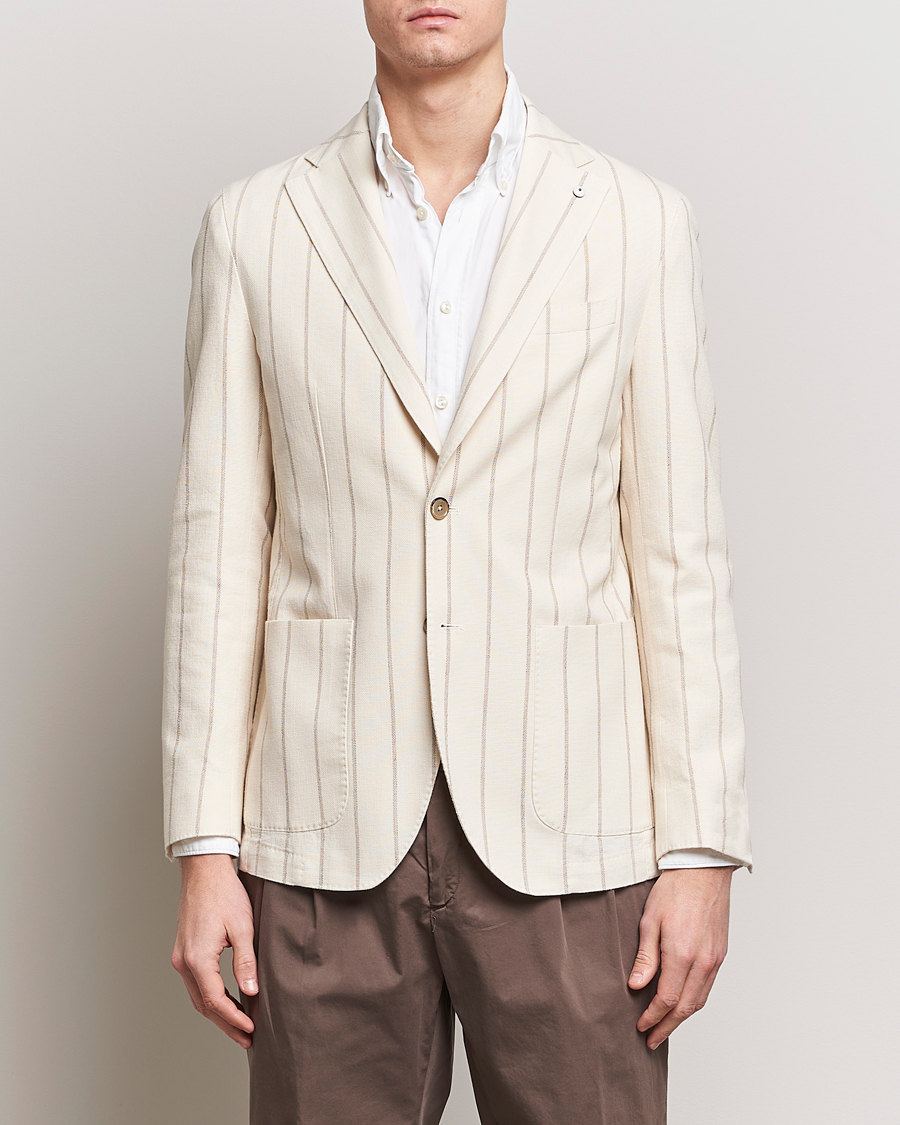 Hombres | Blazers | L.B.M. 1911 | Striped Cotton Blazer Beige