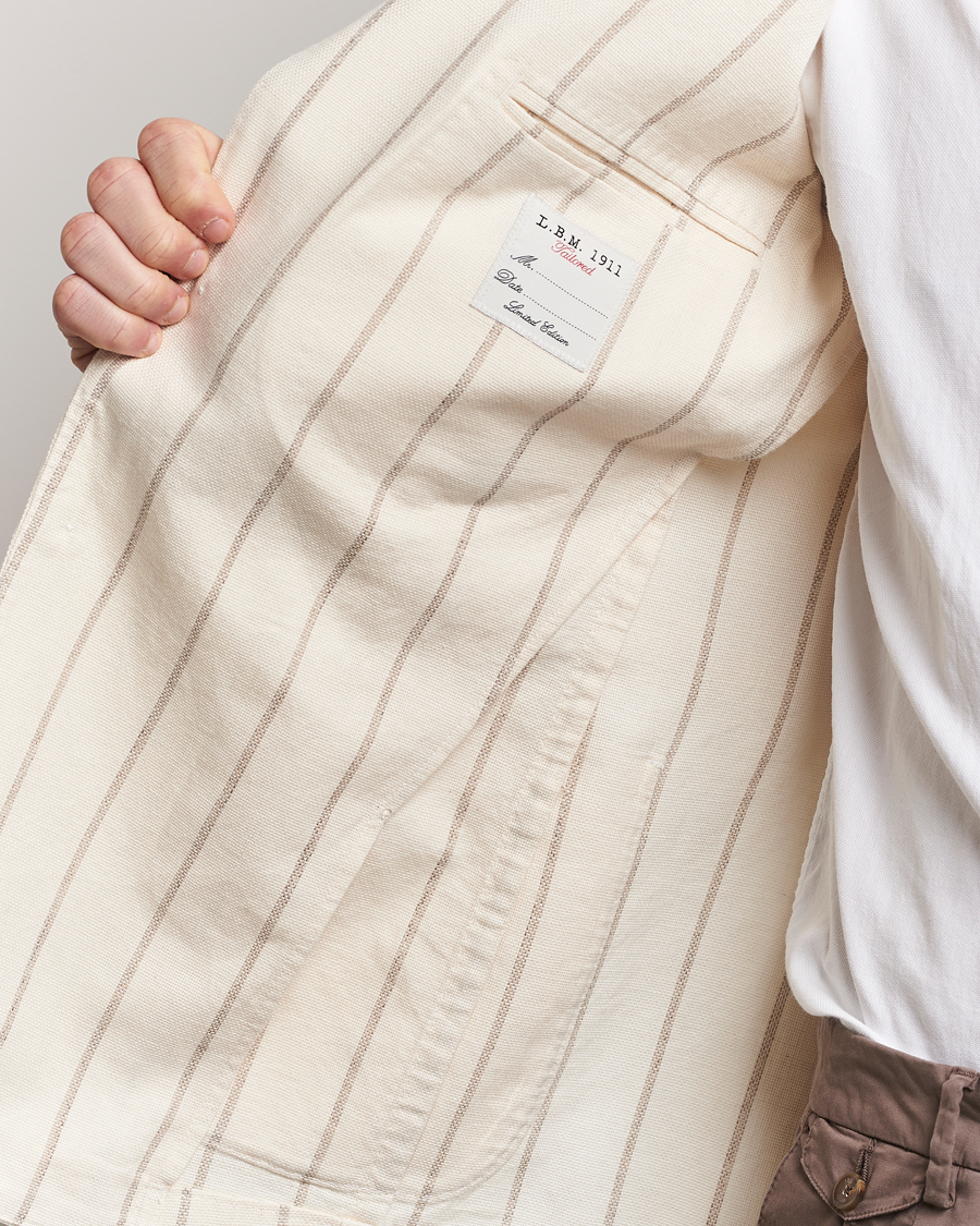 Hombres | Blazers | L.B.M. 1911 | Striped Cotton Blazer Beige