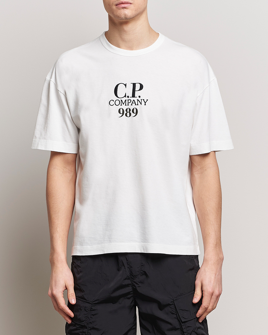 Hombres | Camisetas de manga corta | C.P. Company | Brushed Cotton Embroidery Logo T-Shirt White