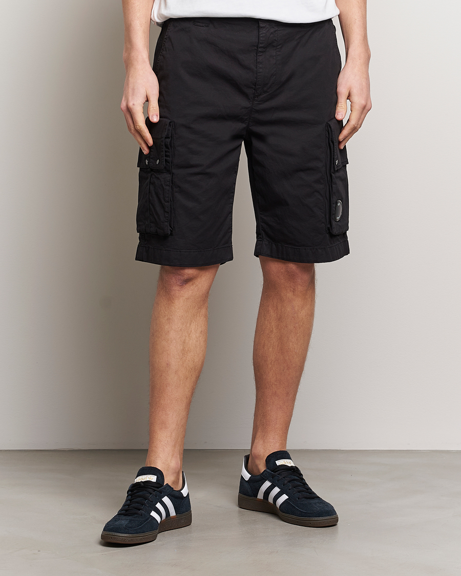 Hombres | Pantalones cortos cargo | C.P. Company | Twill Stretch Cargo Shorts Black