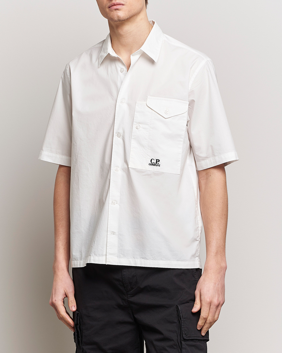Hombres | Camisas de manga corta | C.P. Company | Short Sleeve Popline Shirt White