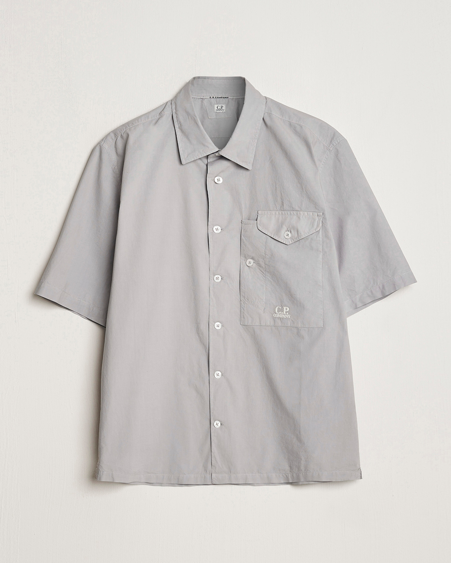 Hombres | Camisas | C.P. Company | Short Sleeve Popline Shirt Grey