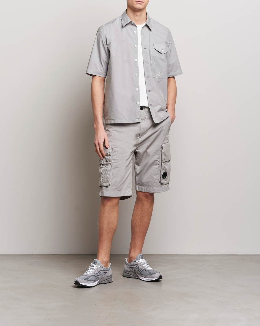 Hombres | Camisas | C.P. Company | Short Sleeve Popline Shirt Grey
