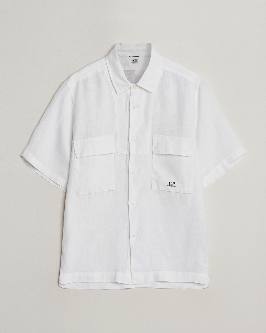 Hombres | Camisas | C.P. Company | Short Sleeve Linen Shirt White