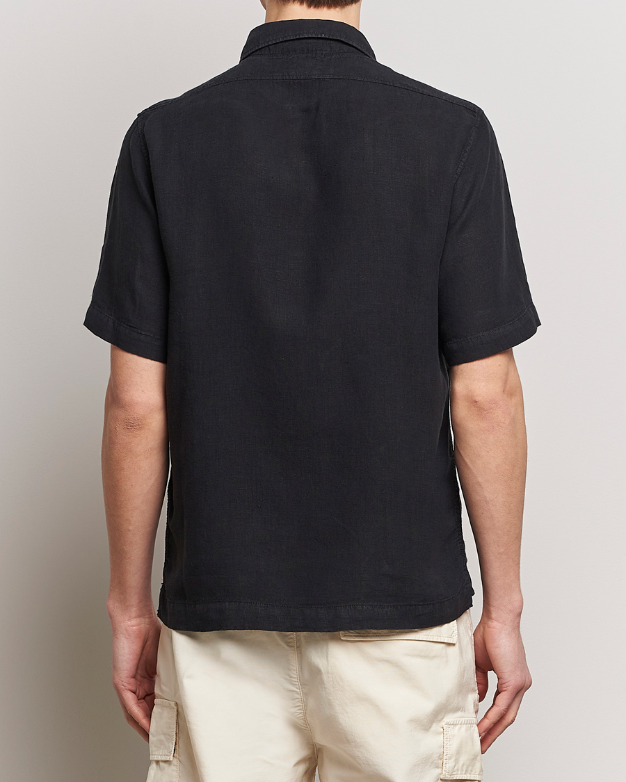 Hombres | Camisas | C.P. Company | Short Sleeve Linen Shirt Black
