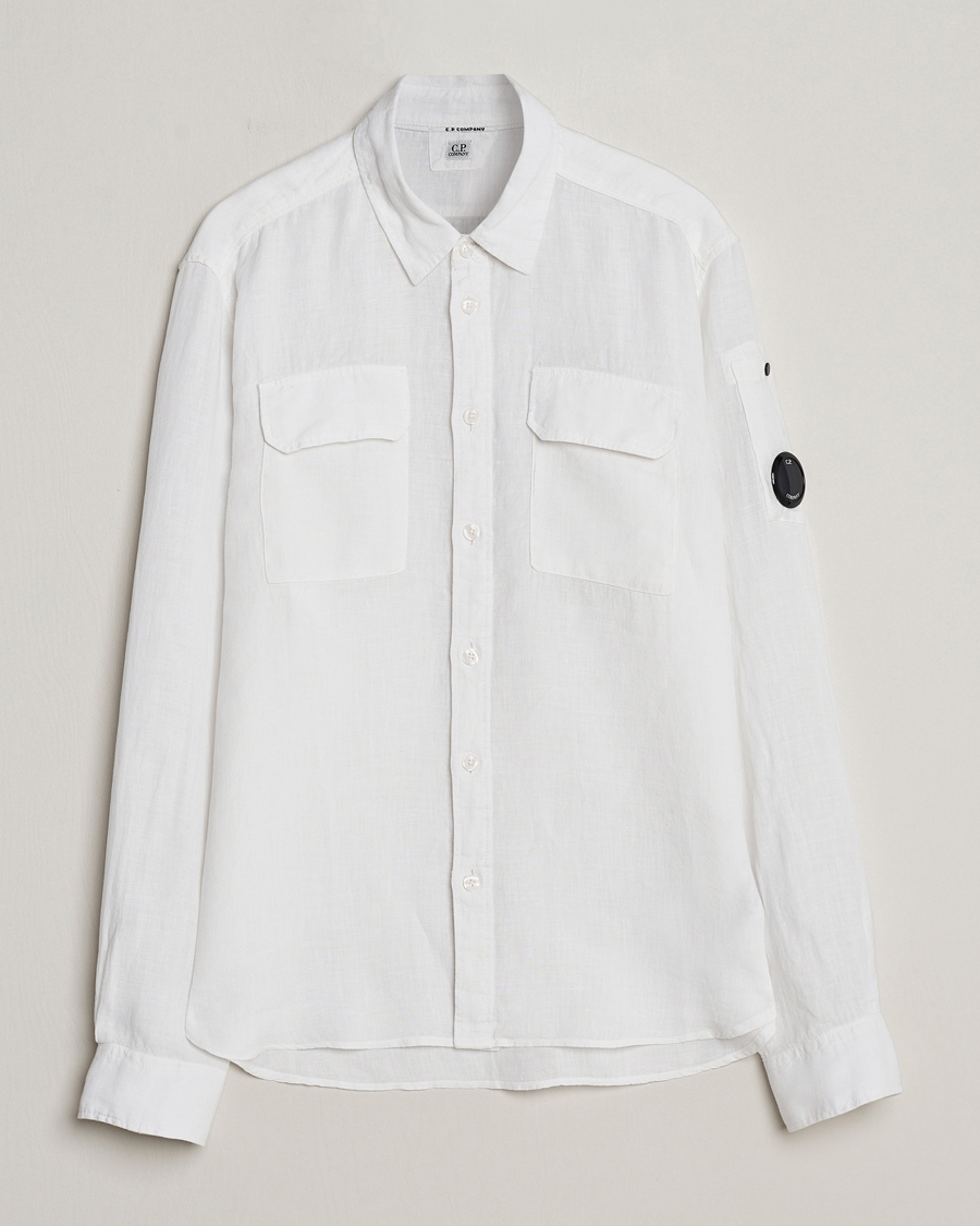 Hombres | Camisas | C.P. Company | Long Sleeve Linen Shirt White
