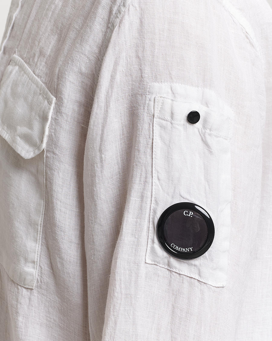 Hombres | Camisas | C.P. Company | Long Sleeve Linen Shirt White