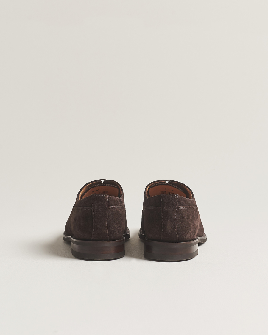 Hombres | Zapatos Oxford | Loake 1880 | Truman Suede Oxford Toe Cap Dark Brown