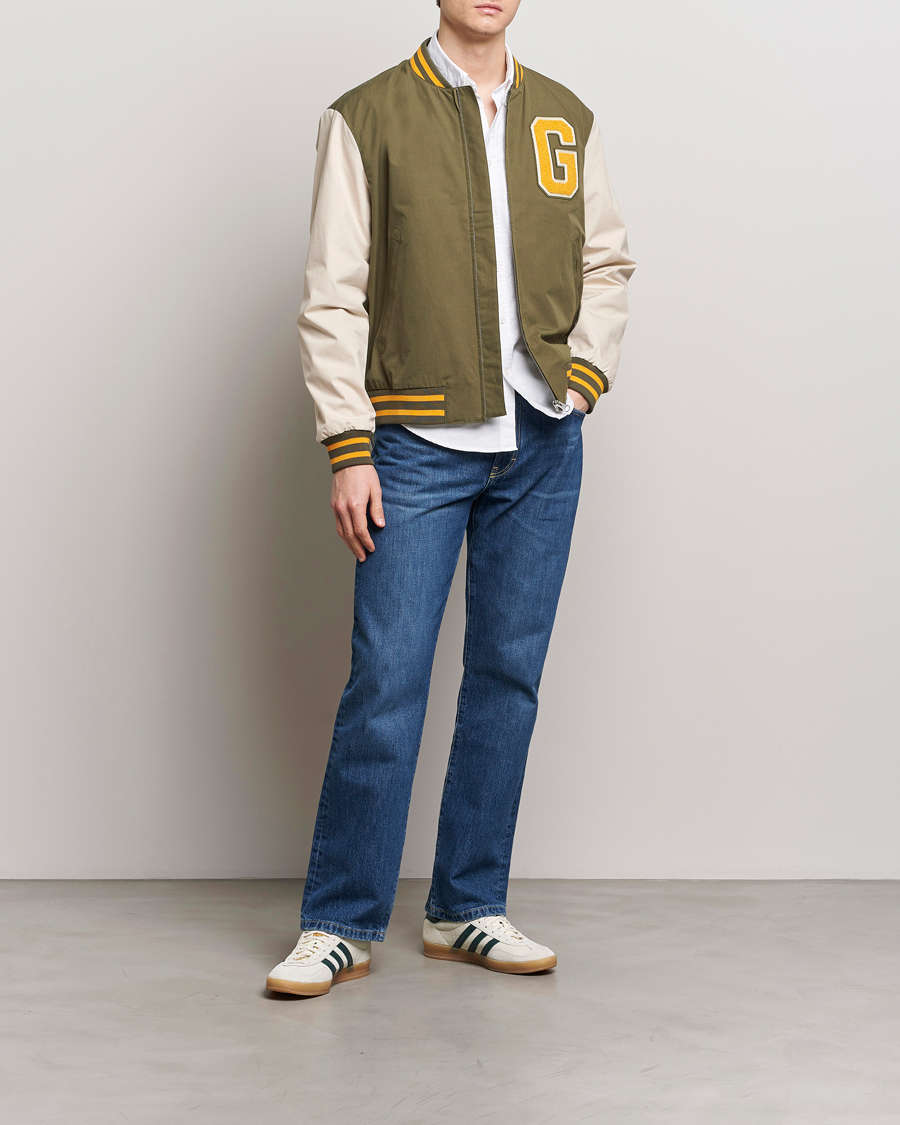 Hombres | Abrigos y chaquetas | GANT | Light Varsity Jacket Green/Soft Oat