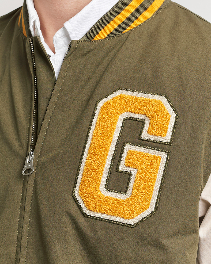 Hombres | Abrigos y chaquetas | GANT | Light Varsity Jacket Green/Soft Oat