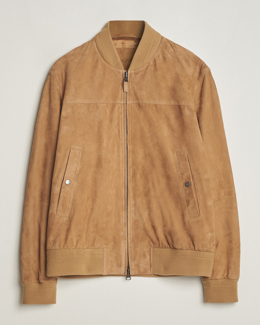 Hombres | Abrigos y chaquetas | Gant | Suede Bombar Jacket Dark Khaki