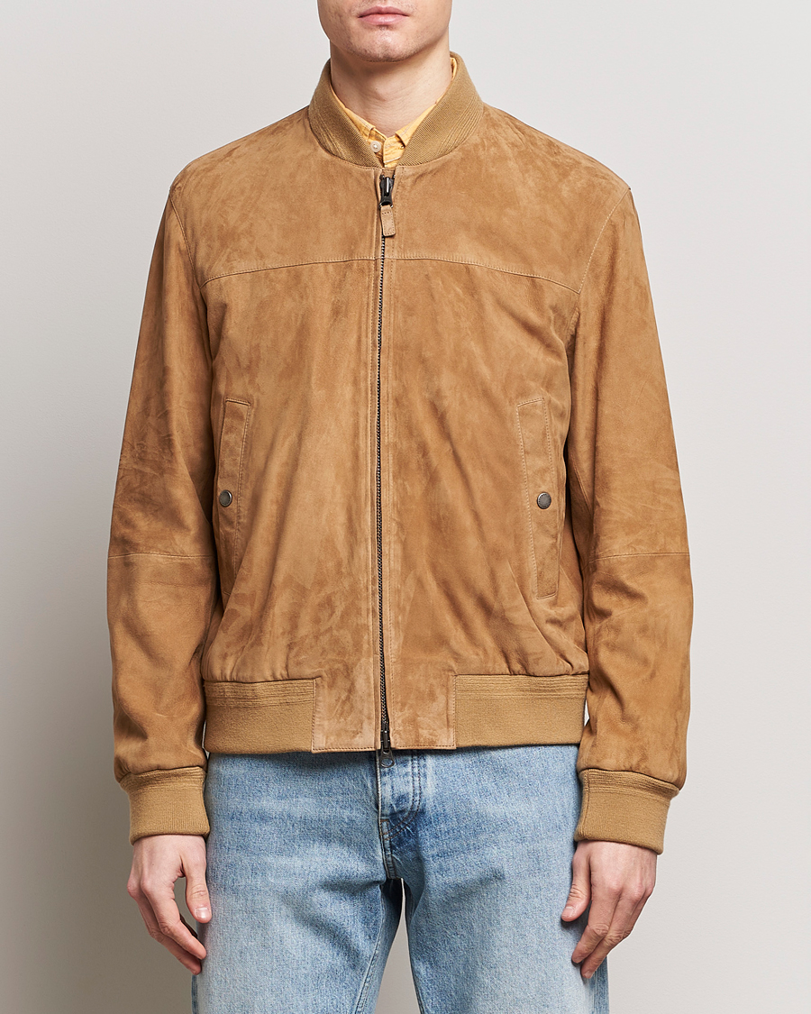 Hombres | Abrigos y chaquetas | Gant | Suede Bombar Jacket Dark Khaki