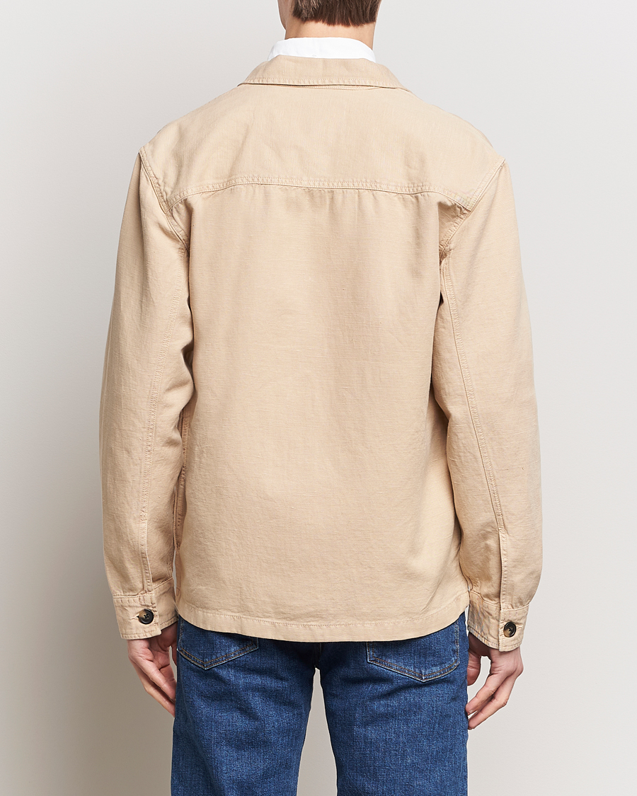 Hombres | Camisas | GANT | Linen/Cotton Twill Overshirt Dry Sand