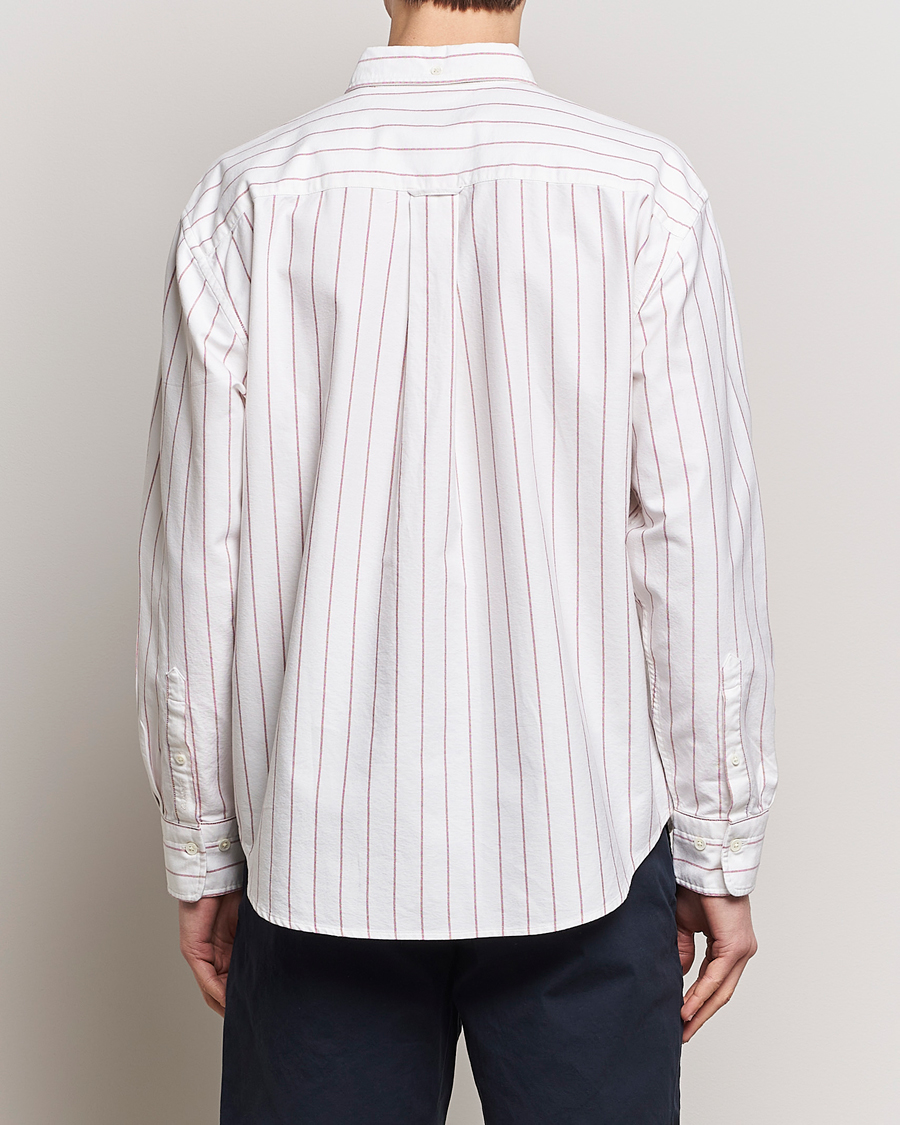 Hombres | Camisas | GANT | Relaxed Fit Heritage Striped Oxford Shirt White/Red