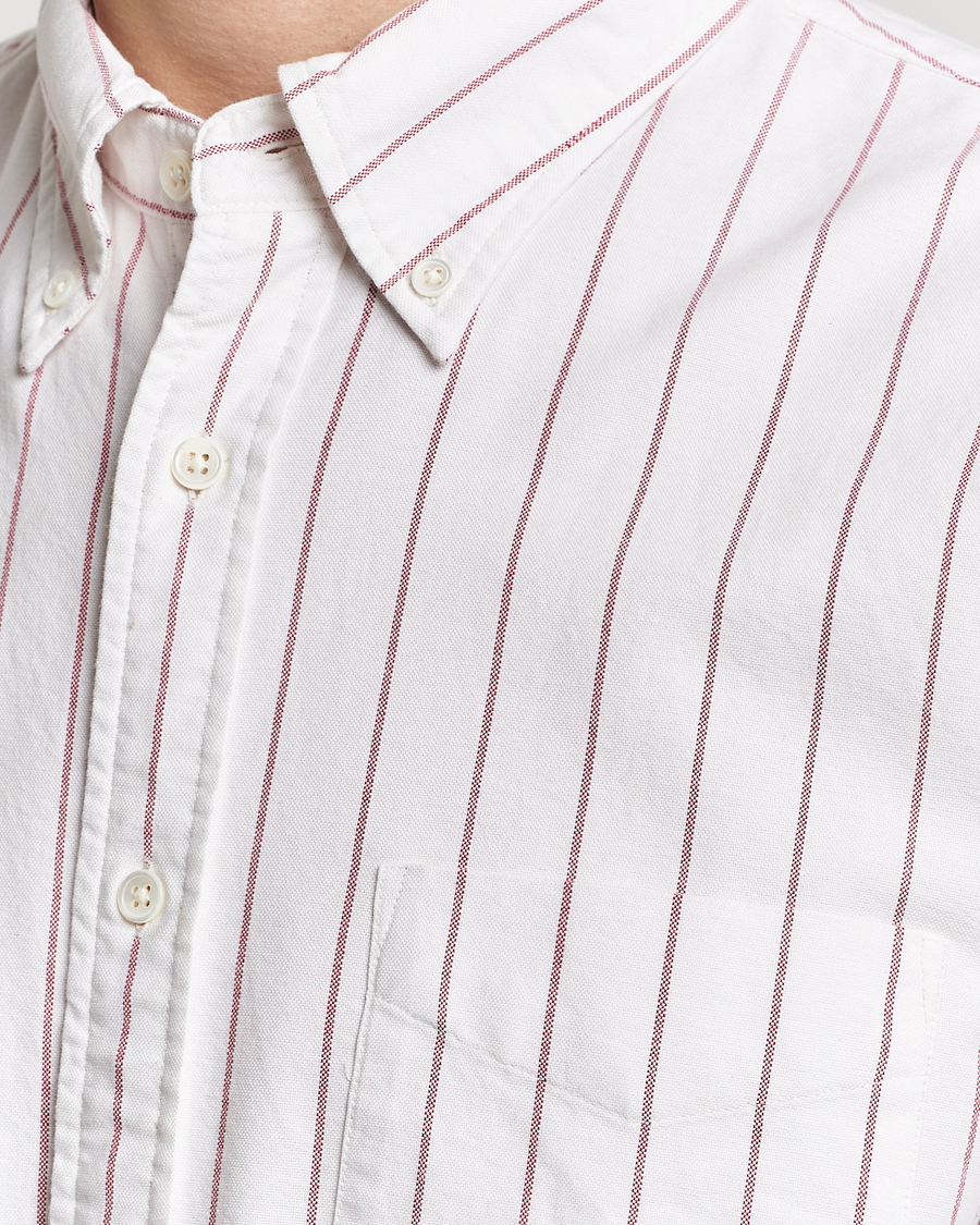 Hombres | Camisas | GANT | Relaxed Fit Heritage Striped Oxford Shirt White/Red