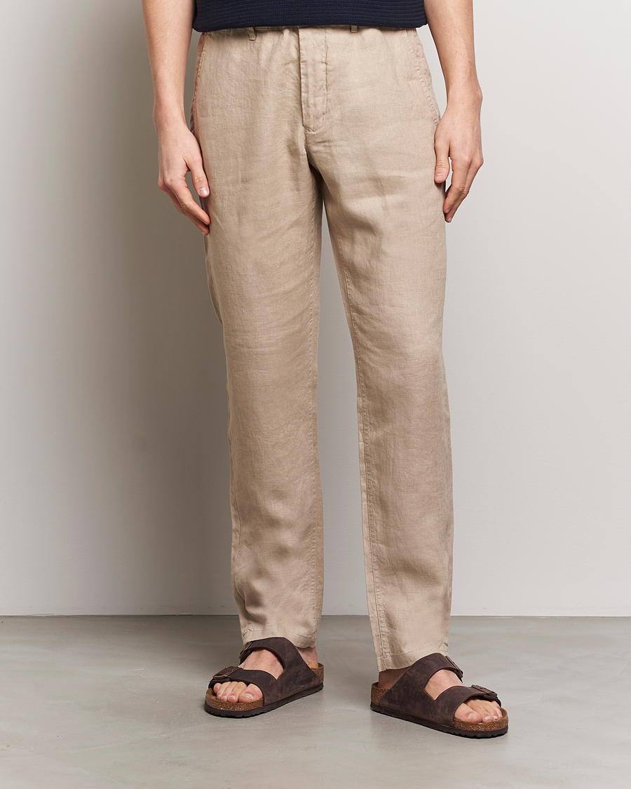 Hombres | Pantalones | GANT | Relaxed Linen Drawstring Pants Dry Sand