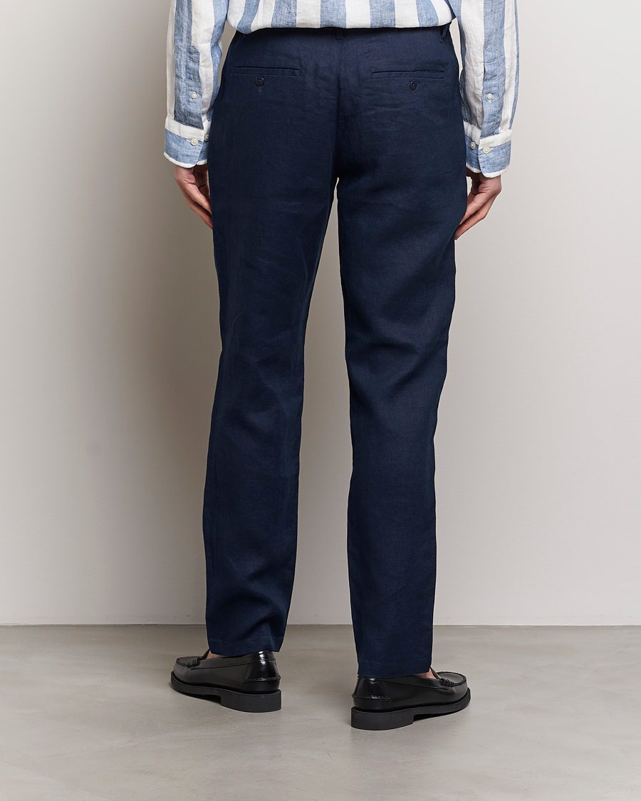 Hombres | Pantalones | GANT | Relaxed Linen Drawstring Pants Marine