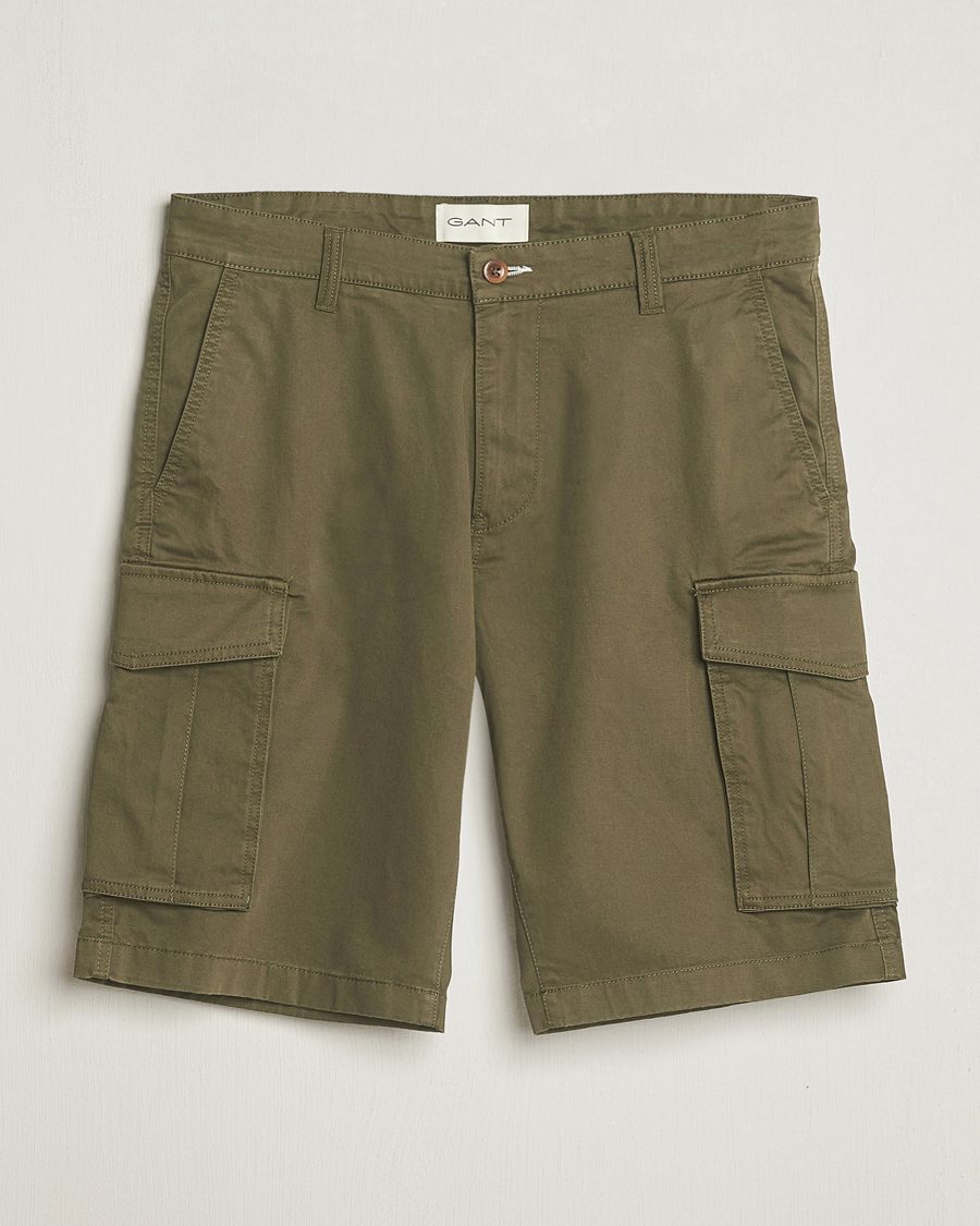 Hombres | Pantalones cortos | Gant | Relaxed Twill Cargo Shorts Juniper Green