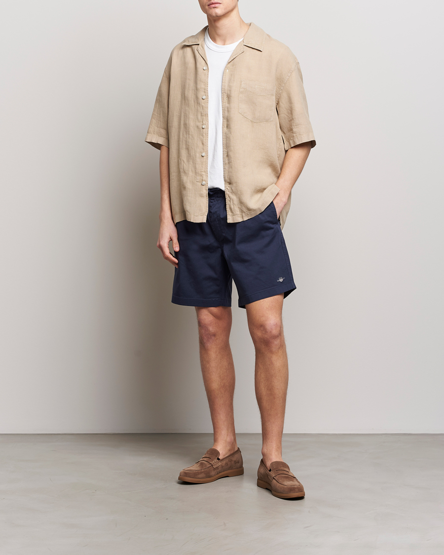 Hombres | Pantalones cortos | GANT | Drawstring Logo Shorts Marine