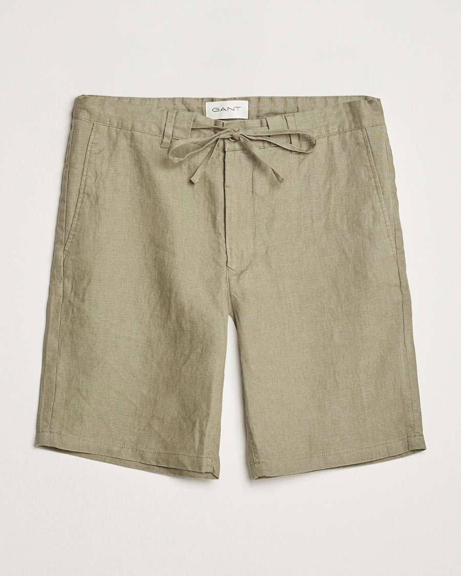 Hombres | Pantalones cortos | GANT | Relaxed Linen Drawstring Shorts Dried Clay