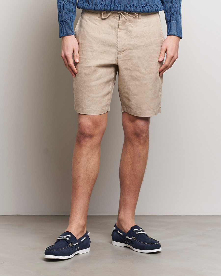 Hombres | Pantalones cortos de lino | GANT | Relaxed Linen Drawstring Shorts Dry Sand