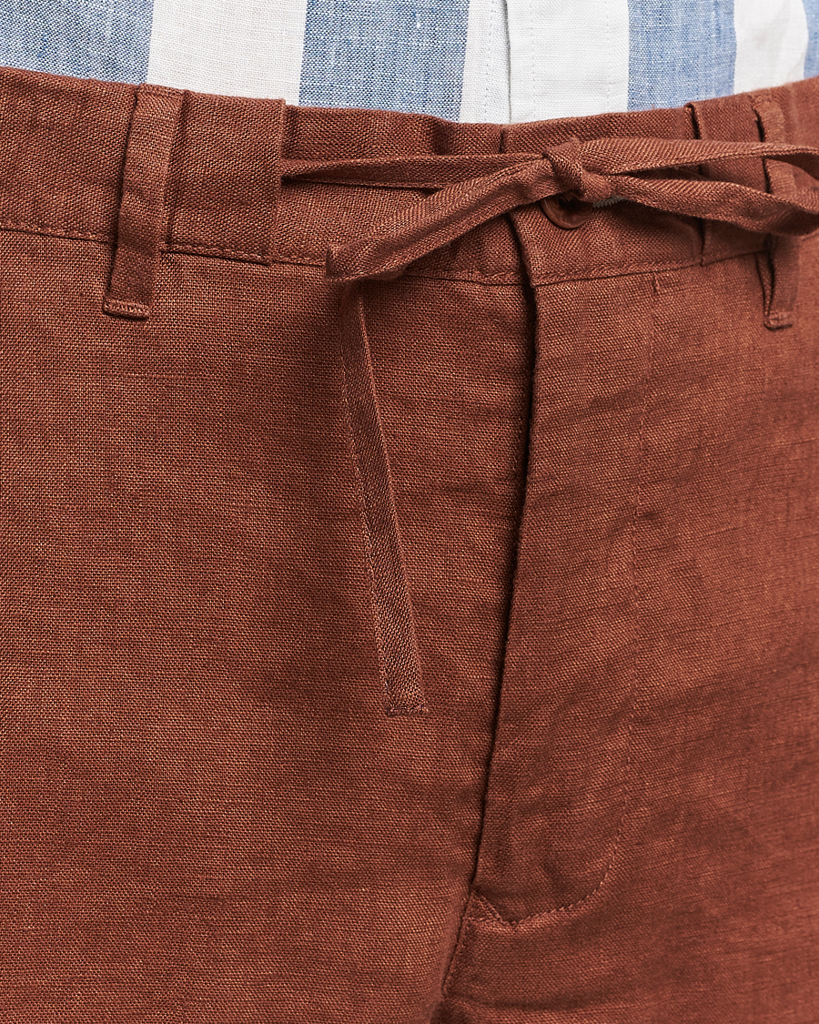 Hombres | Pantalones cortos | GANT | Relaxed Linen Drawstring Shorts Cognac Brown