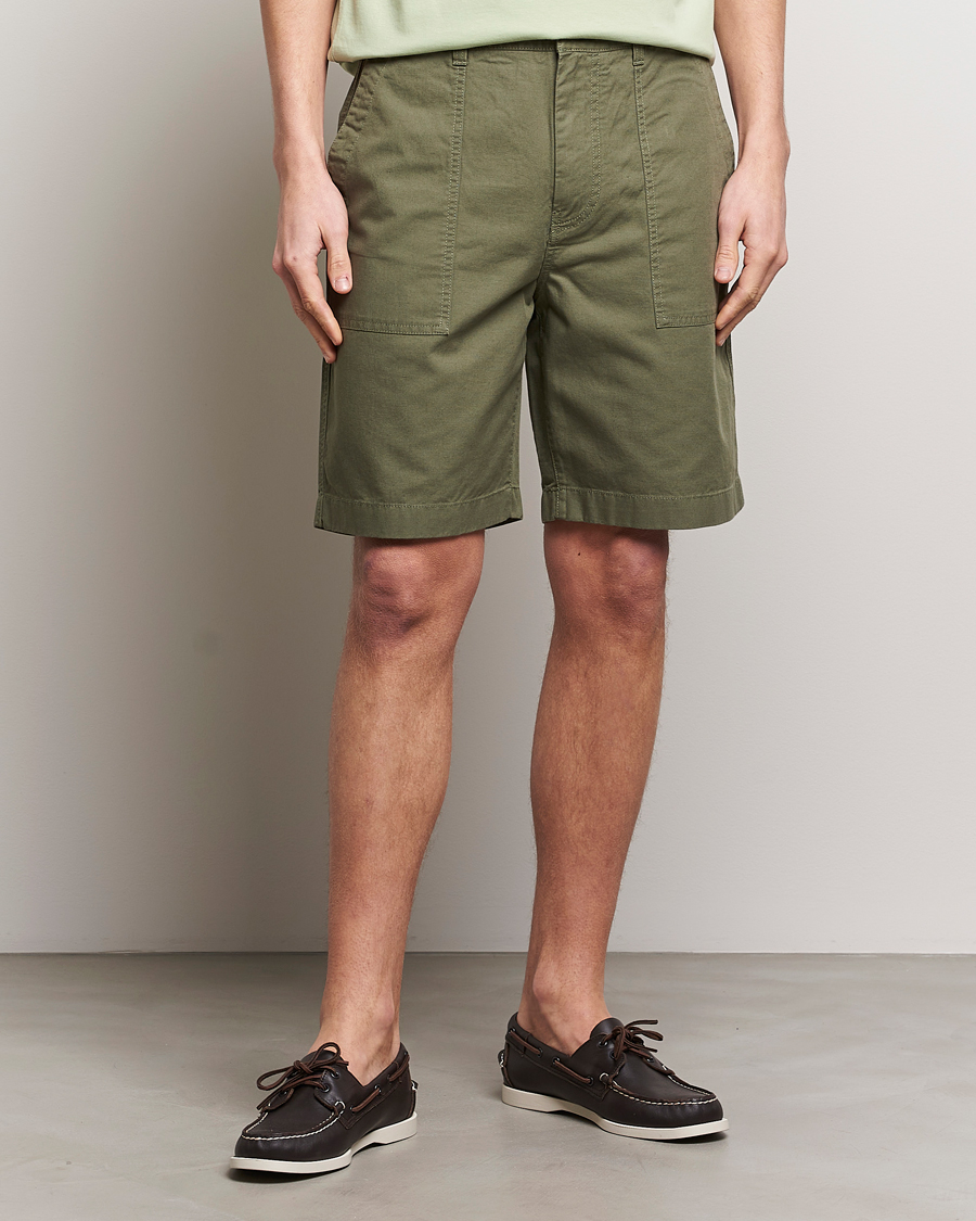 Hombres | Preppy Authentic | GANT | Cotton/Linen Shorts Four Leaf Clover