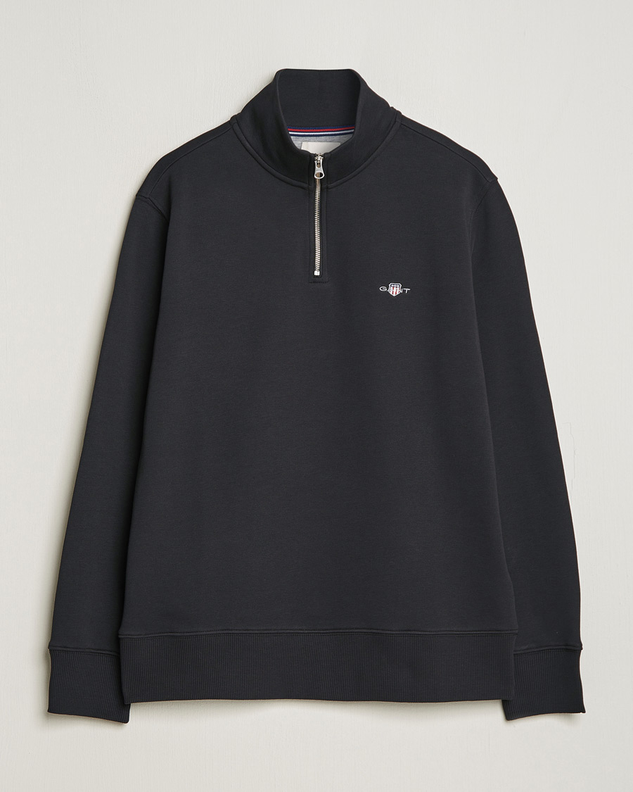 Hombres | Jerséis y prendas de punto | GANT | Original Shield Half Zip Sweater Black