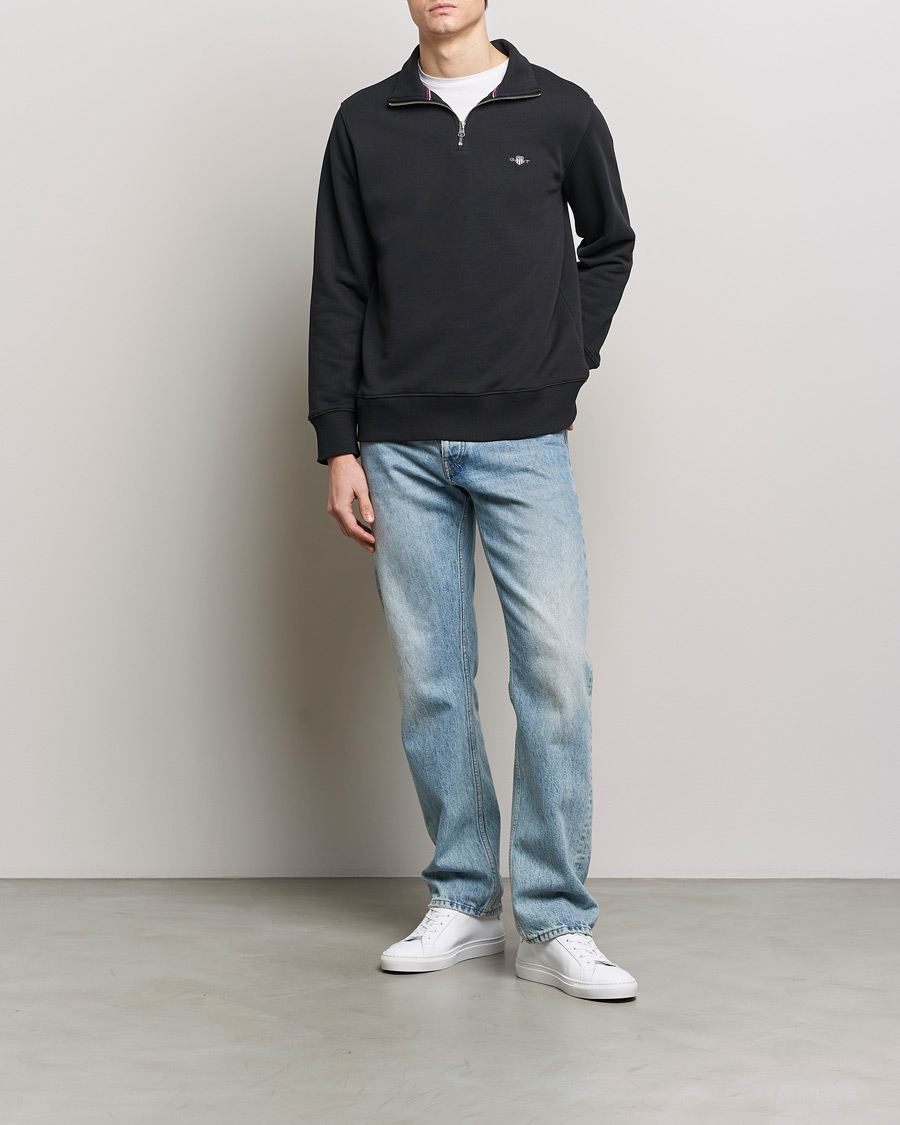 Hombres | Jerséis y prendas de punto | GANT | Original Shield Half Zip Sweater Black