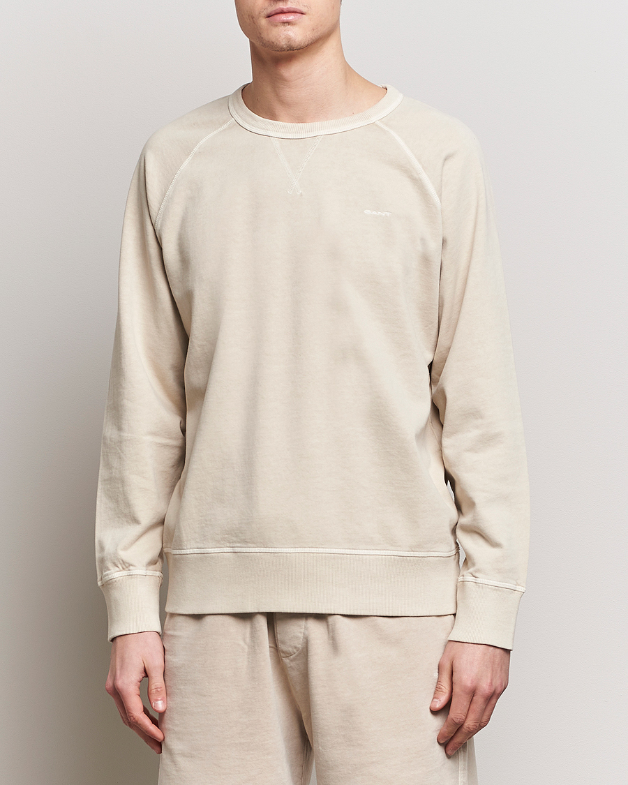 Hombres | Jerséis y prendas de punto | GANT | Sunbleached Crew Neck Sweatshirt Silky Beige