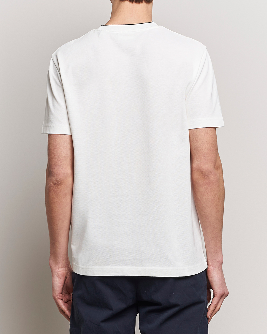 Hombres | Camisetas | GANT | Pique Crew Neck T-Shirt Eggshell