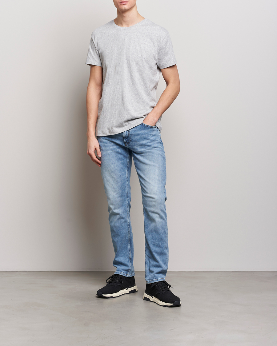 Hombres | Camisetas | GANT | 2-Pack Crew Neck T-Shirt Light Grey/Navy