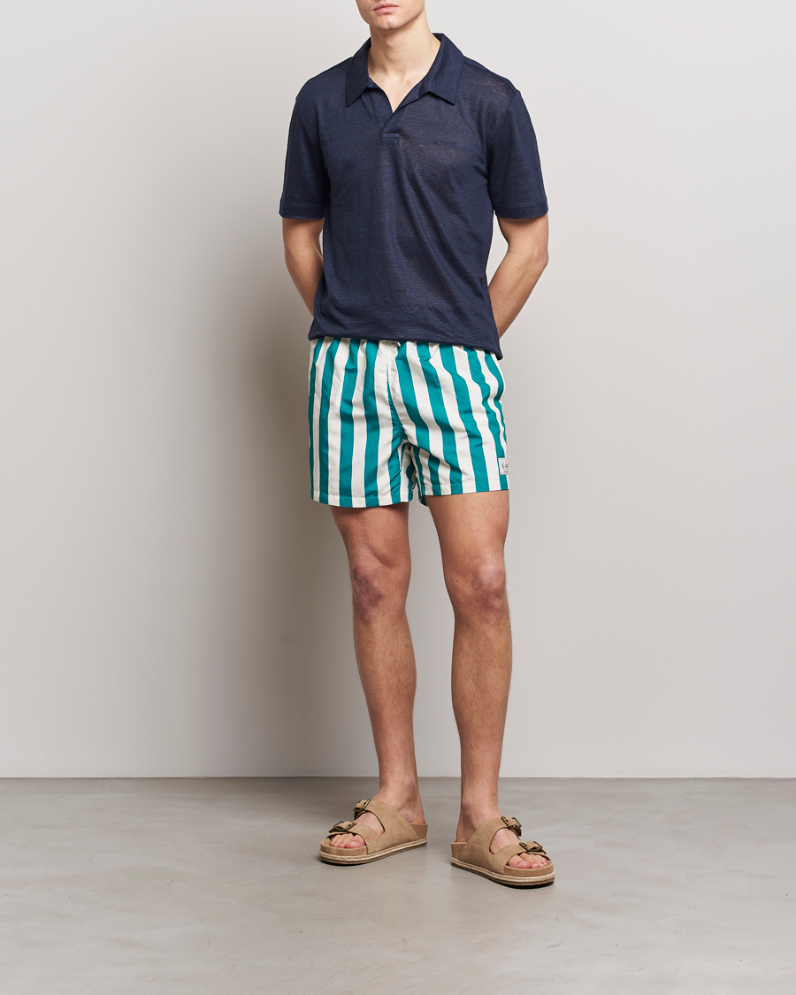 Hombres | Bañadores | Gant | Blockstriped Swimshorts Ocean Turquoise