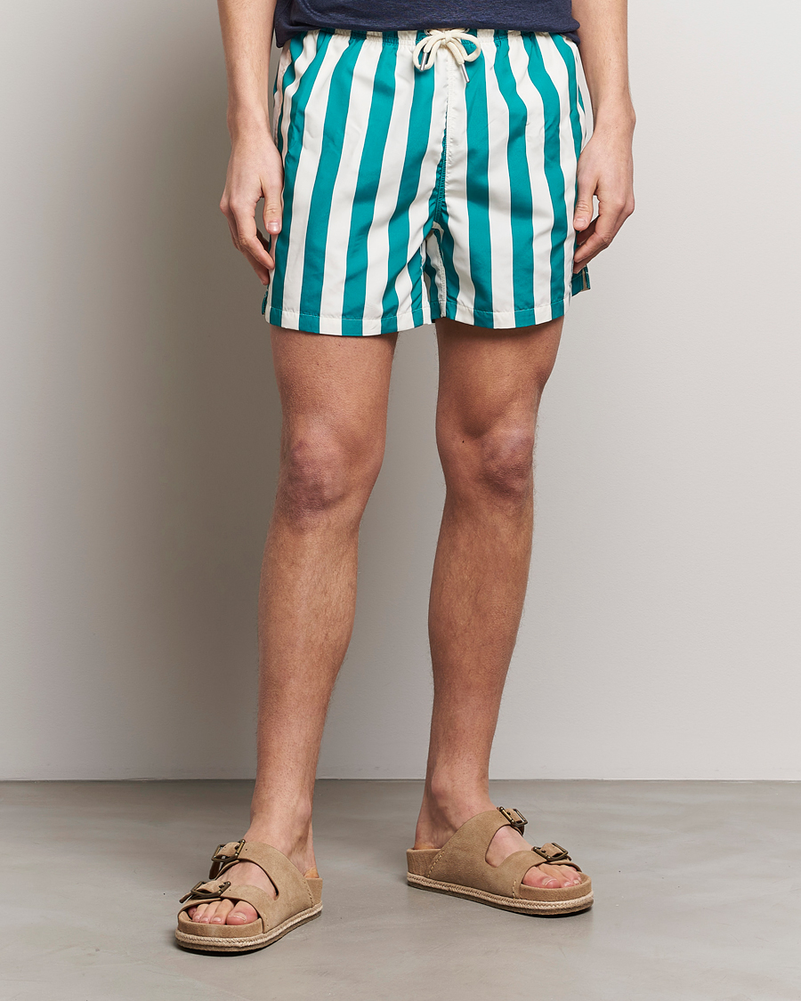 Hombres | Bañadores | GANT | Blockstriped Swimshorts Ocean Turquoise