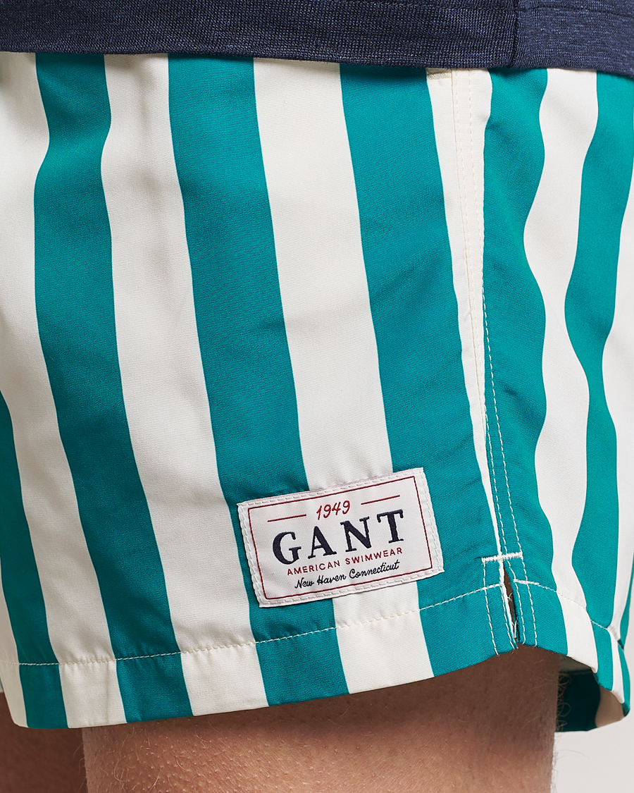Hombres | Bañadores | Gant | Blockstriped Swimshorts Ocean Turquoise