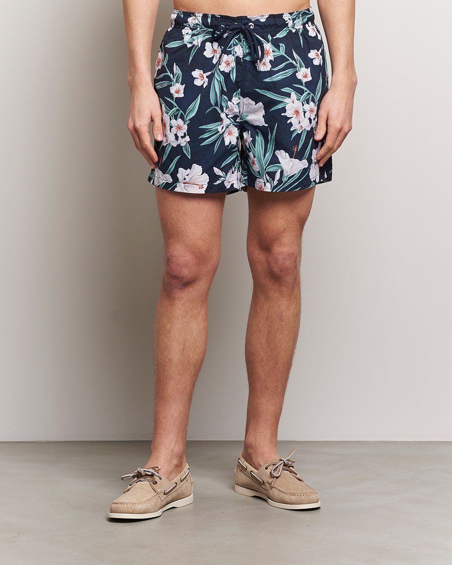 Hombres | Bañadores | Gant | Printed Flower Swimshorts Evening Blue