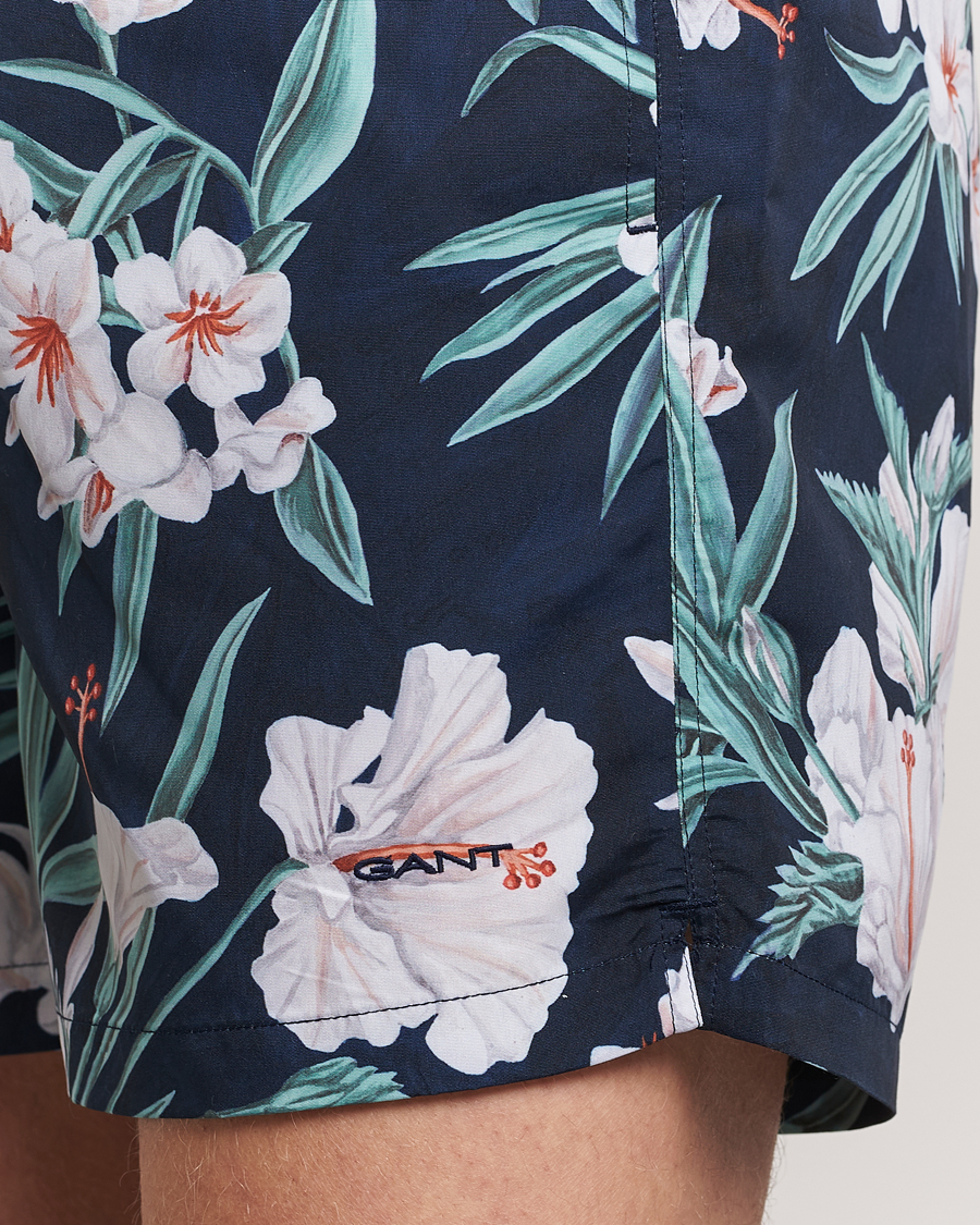Hombres | Bañadores | Gant | Printed Flower Swimshorts Evening Blue