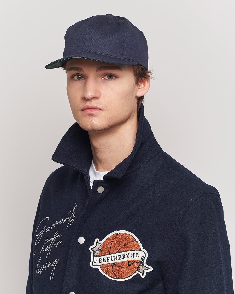 Hombres | Gorras | Ebbets Field Flannels | Made in USA Unlettered Cotton Cap Navy