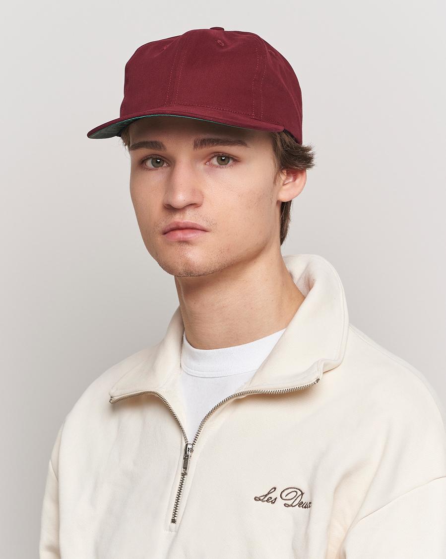 Hombres | Accesorios | Ebbets Field Flannels | Made in USA Unlettered Cotton Cap Burgundy
